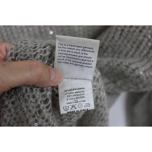 Kosmika Womens OS Sweater Pullover Open Knit Metallic Sparkle Mohair Blend Italy - Picture 10 of 11